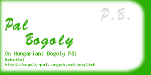 pal bogoly business card